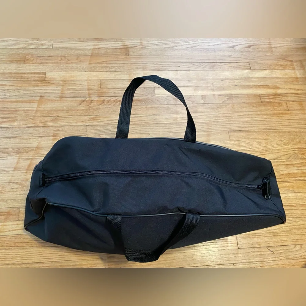 Harley Davidson Asymmetrical Black Duffle Bag Riding Bag 22 x 10 x 6 Zip Canvas